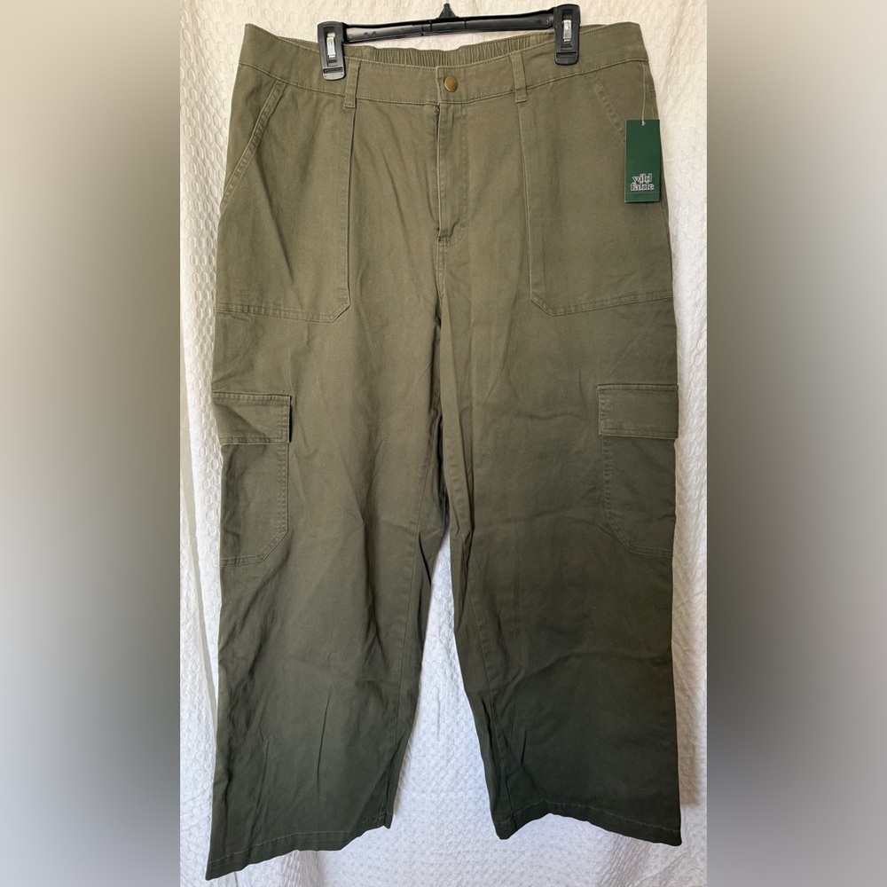 Wild Fable Olive Green Cargo Pants High Rise Utility XXL - Picture 2 of 5